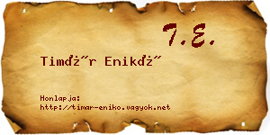 Timár Enikő névjegykártya