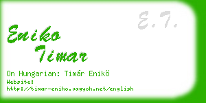 eniko timar business card